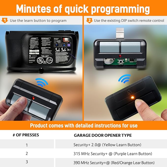 892LT for Liftmaster Garage Door Opener Remote, Garage Door Remote for Chamberlain, Craftsman, 2-Button Security+ 2.0 Learning Remote Control Replaces 811lm 361lm 61lm Dip Switch Remote- 2Pack