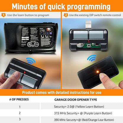 892LT for Liftmaster Garage Door Opener Remote, Garage Door Remote for Chamberlain, Craftsman, 2-Button Security+ 2.0 Learning Remote Control Replaces 811lm 361lm 61lm- 1Pack