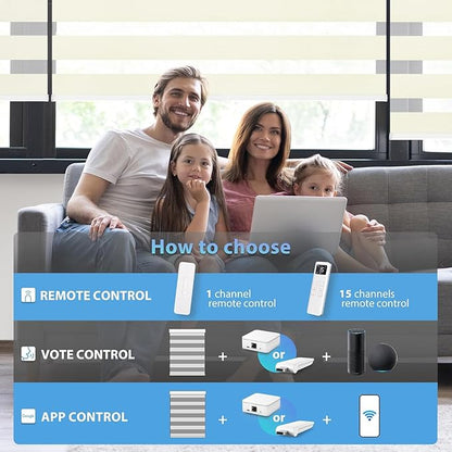 LazBlinds Motorized Zebra Roller Shades, Rechargeable Smart Blinds with Remote Control, Custom Size Light Filtering Dual Layer Roller Sheer Shades, Cream