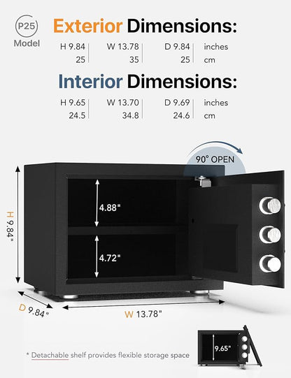 FORFEND Smart Home Safe | WiFi Safe Box App Lock/Alarm | Voice Command, Kidnap Alarm, Tamper Detect, Frozen Mode, Sub Account| Digital Safe Anti Theft