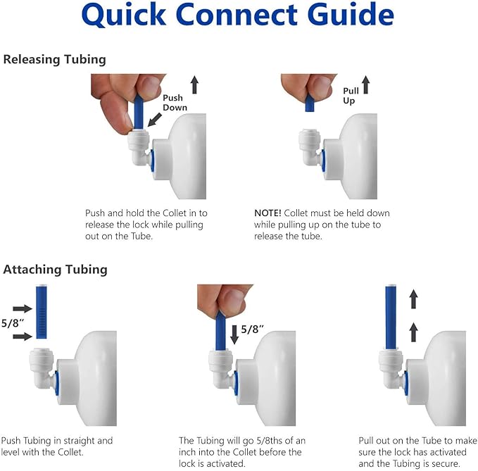 Inline Shut Off Ball Valve 3/8 inch OD Tubing&Hose&Pipe Use Plastic Quick Connect Fittings for Water Purifier RODI System (Pack of 5)
