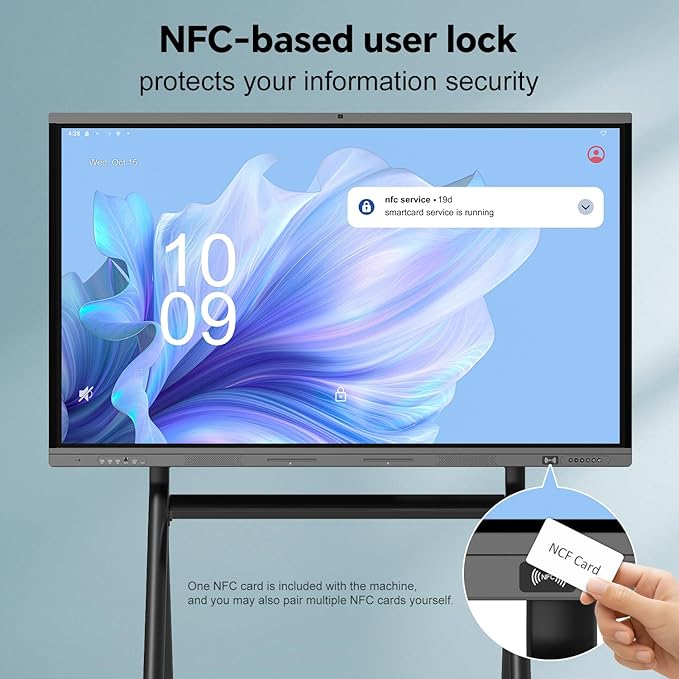 75" Smart Board, 4K Digital Whiteboard for Office, Hybrid Work & Classrooms, Google EDLA-Certified Interactive Whiteboard with Android 14, OTA Updates & Open Apps Ecosystem, 8+128GB Storage