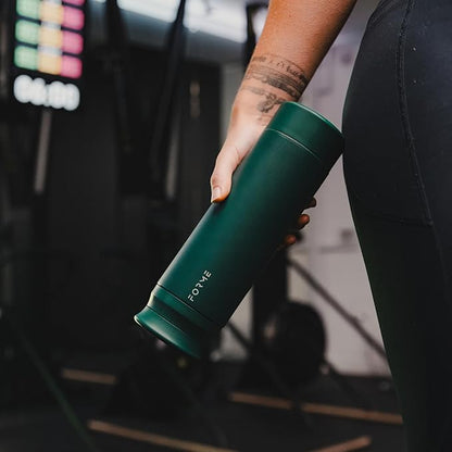 FORME - Blender Shaker Bottle, Leakproof Double Insulated Stainless Steel, Noiseless Shaker Bottle for Hot & Cold Drinks with Supplement Storage, Ideal for Protein & Shakes (Jungle, 16.9 oz)