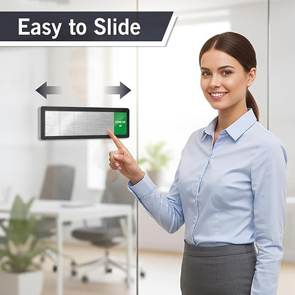 Office Door Signs-Meeting in Progress Door Sign with 6 Options, Do Not Disturb, In a Meeting, Out of Office, Please Knock, Working from Home, Back Soon, Business Privacy Sign Shows the Status of the Person Inside the Room