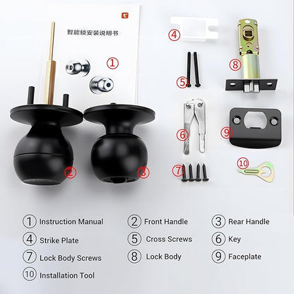 NexusLab Smart Fingerprint Door Lock, 0.5s Fast Fingerprint Scan, APP Remote Control, 3-in-1 Entry(Fingerprint/Key/App), for Home、Bedrooms、Office、Apartment、Garage(Matte Black)