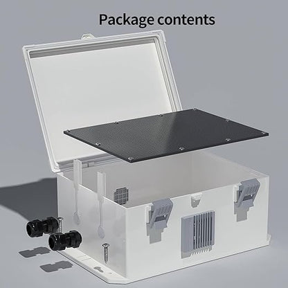 Outdoor Electrical Junction Box, ABS Water Resistant Enclosure with Internal Mounting Panel & Hinged Cover (13" H* 9.2" L* 5.6" W)