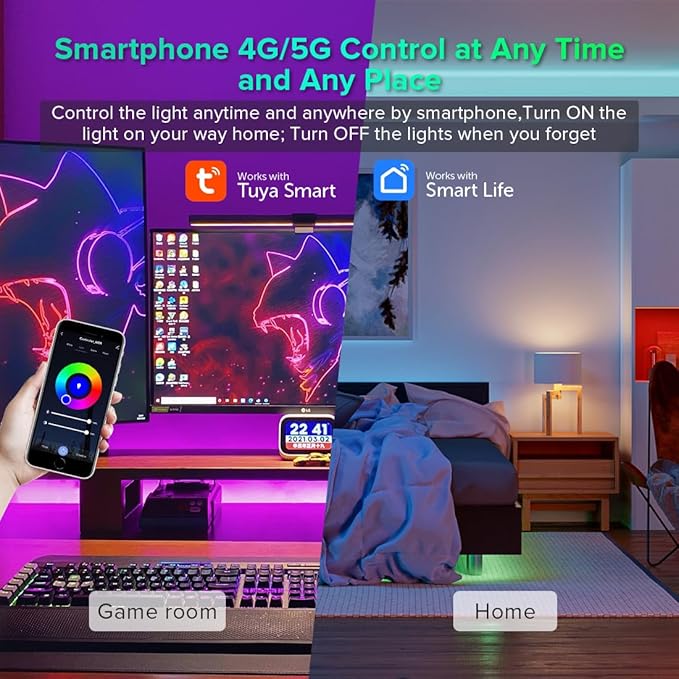 5in1 WB5 2.4GHz WiFi PWM LED Controller Compatible with Alexa Google Home Smart Life Tuya APP for Dimming CCT RGB RGBW RGBCCT LED Strip Light Controller Works with WR01RF WR02RF, DC12V-24V