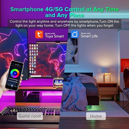 5in1 WB5 2.4GHz WiFi PWM LED Controller Compatible with Alexa Google Home Smart Life Tuya APP for Dimming CCT RGB RGBW RGBCCT LED Strip Light Controller Works with WR01RF WR02RF, DC12V-24V