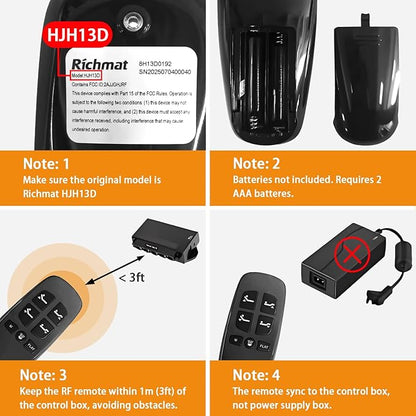 Adjustable Bed Remote for Richmat HJH13D Adjustable Bed Replacement Parts