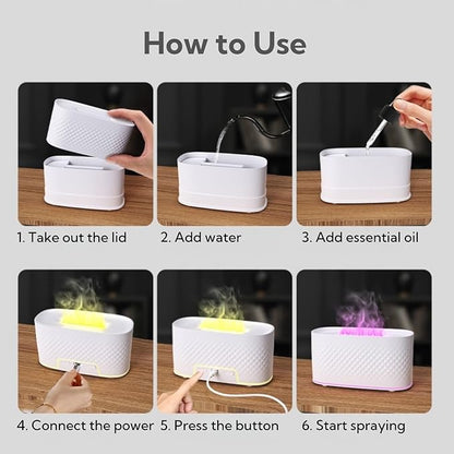 Portable Small Humidifier Dual Nozzle - Large Cool Mist Humidifiers Double Spray Ports, Water Shortage Protection, Ultra-Quiet, Mini Humidifier for Bedroom Plants Office Car Travel (Flame Black)