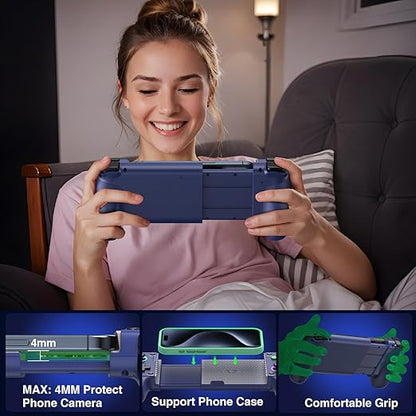 NealGamefy Phone Controller for iPhone/Android - Mobile Gaming Controller with Hall Effect Joystick, Phone Case Support,Turbo Function, Dual Vibration- Phone Controller Compatible with More Games