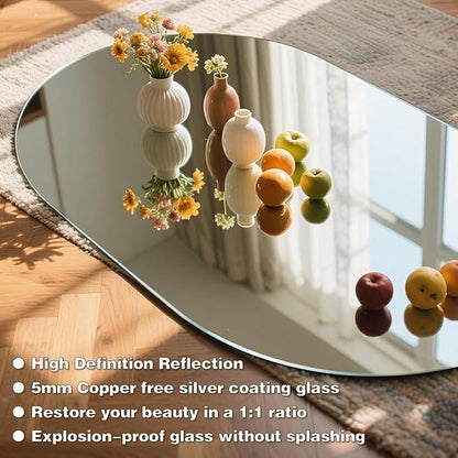 32" x 20" Oval LED Mirror for Bathroom, Backlit Vanity Mirror with Lights, Frameless Smart Wall Mirror, 3 Colors Stepless Dimmable, Anti-Fog, Shatterproof, Memory, CRI95+(Horizontal/Vertical)
