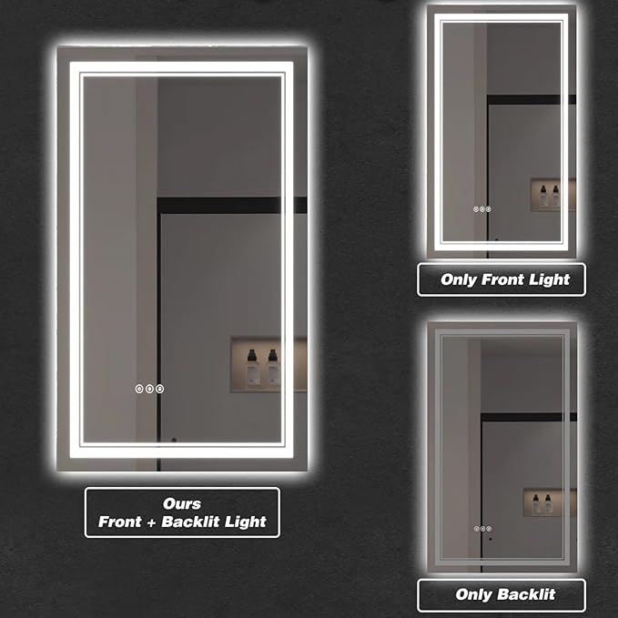 LED Bathroom Mirror with Lights, Wall Mirrors