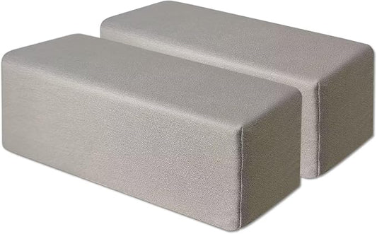 2 Pack Couch Arm Rest Pillow 6''x6''x20'' Faux Leatharie Armrest Cushion, High Density Foam Pillows, Removable & Washable Headboard Elbow Support for Armchair Sofa Bed, Light Gray