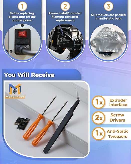Extruder Interface Board for P1P P1S, Used to Expand The Interface of Functional Components, for P1 Series PCB Adapter Transfer 3D Printer Accessories with Kit Tools