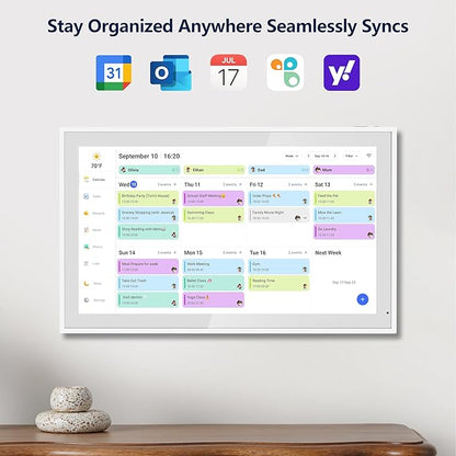 Digital Calendar, 15.6 Inch Wall Planner Electronic Calendar & Chore Chart, Smart Touchscreen Interactive Display for Family Schedules, Great for Organizing Your Routines, Wall & Desk Mountable