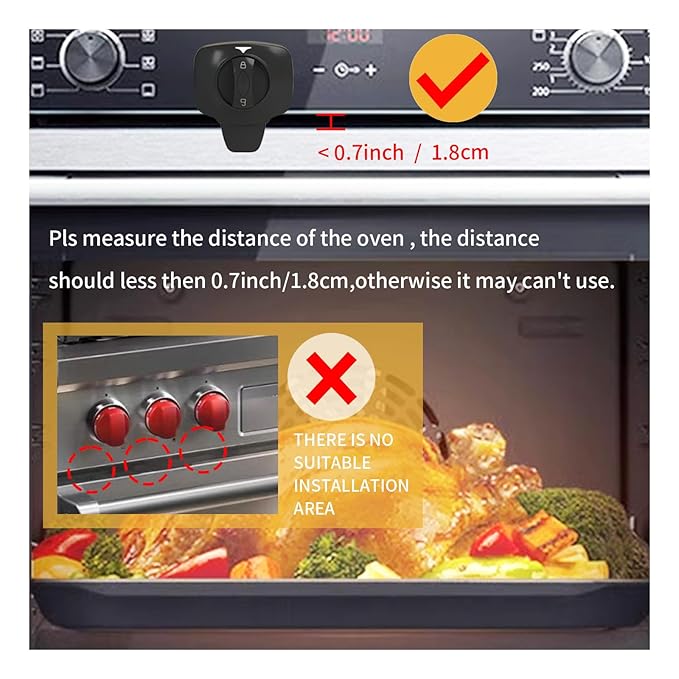 Knob Switch Child Proof Oven Lock Baby Safety Oven Door Lock for Toddlers Heat-Resistant Adhesive no Tools Need or Drill (Black-2Pcs)