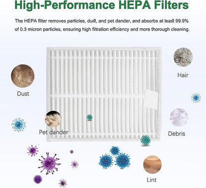14 Pack Replacement Parts kit for iRobot Roomba Combo Essential Series Q0120, Q0520, Y0140, Y0110, Q011 Robot Vacuum Cleaner, 1 Main Brush, 4 Side Brushes,4 Hepa Filters,4 Mop Cloth,1 Cleaning Brush