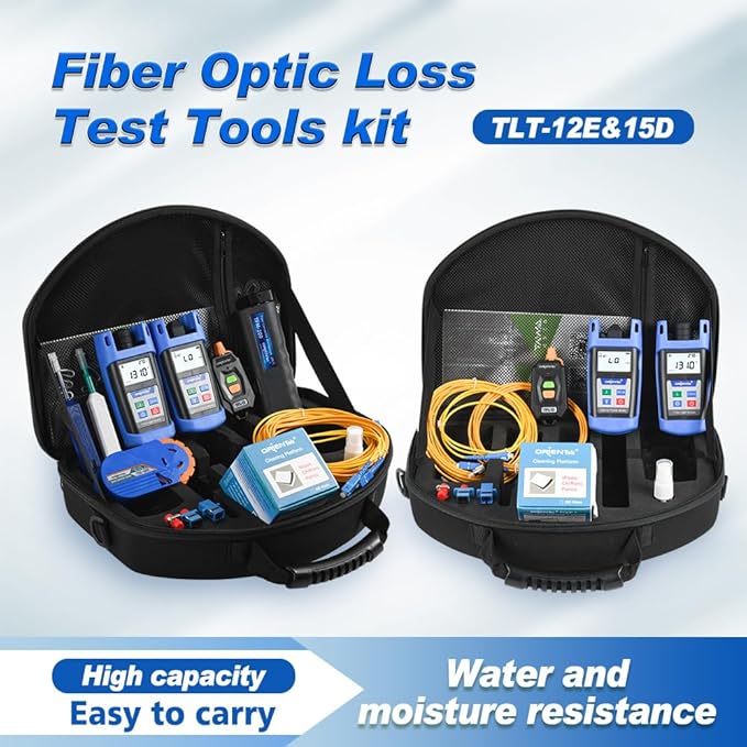 ORIENTEK TLT-12E FTTH Tool Kits Fiber Optic Power Meter + Optical Light Source +VFL FTTH Loss Test Kit Optical Power Meter OPM OLS