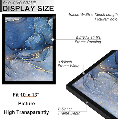10x13 Picture Frame Set of 6, Black Frame for 10 x 13 Inch Picture Poster Photo, Light Weight and High Transparent 10 by 13 Frame for Wall - 6 Pack/Black/10 x13