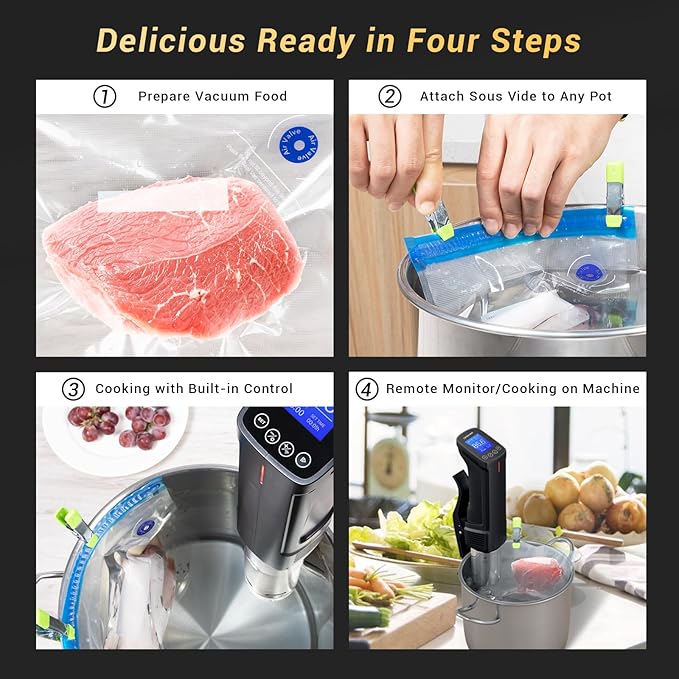 Sous Vide Cooker| Inkbird Wifi Sous Vide Mchine Sous vide Cooking Machine, 1000W Immersion Circulator with Recipes,Timer | Ultra-Quiet