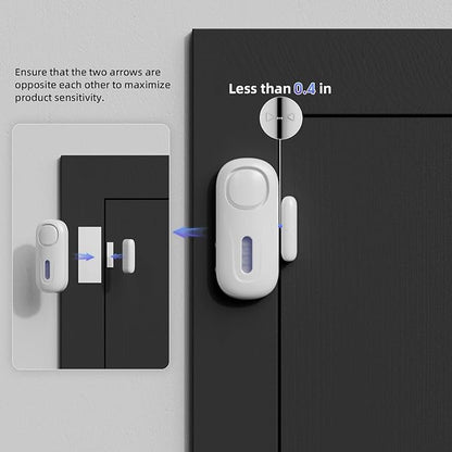 Door Alarms for Kids Safety, 120dB Wireless Window Security Sensor with 600ft Remote Range, Home Intruder Alert System with SOS Button, 2-Level Adjustable Volume for Pool, Dementia, Apartment, 2 Pack