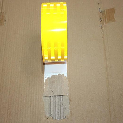 Non Fading Yellow Reflective Tape Outdoor Waterproof 2 inch, High Visibility Warning Industrial Marking Tape,Safety Stickers (68 feet)