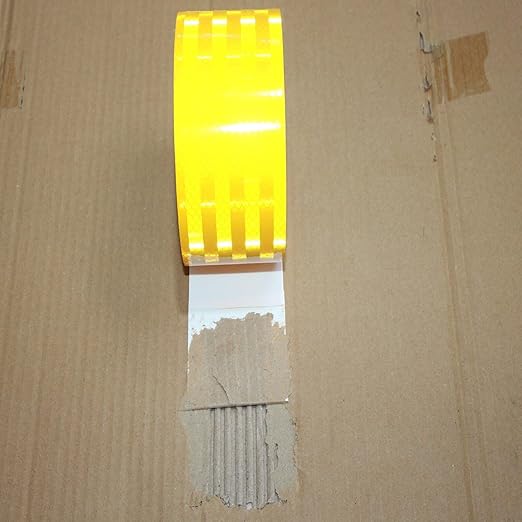Non Fading Yellow Reflective Tape 2 inch Wide, Outdoor Waterproof High Visibility Warning Industrial Marking Tape, Safety Stickers (168 feet)