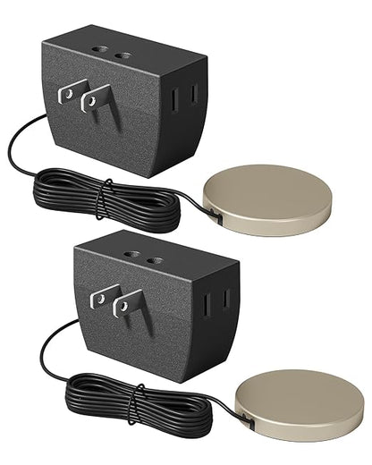 DEWENWILS 2 Pack Touch Dimmer Switch, Plug and Play Lamp Touch Control Pad, Touch Lamp Switch, Full Range Dimmer, Dimmable LED/CFL Lights, Incandescent Bulbs, Extension Cord Dimmer, ETL Listed, Black