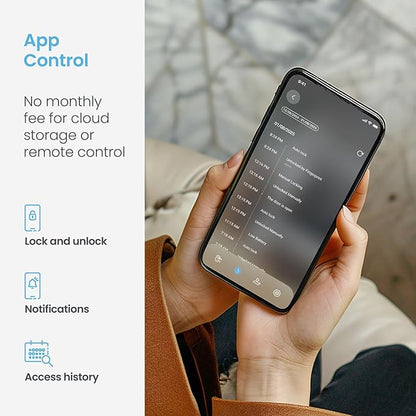 Lockly Secure Pro Smart Deadbolt, Wi-Fi Smart Lock, Keyless Entry with PIN Genie® Keypad, 3D Biometric Fingerprint, Auto Lock, Rekeyable-Satin Nickel