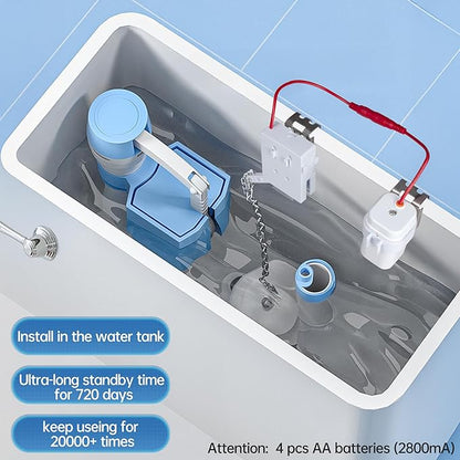 KERDE Touchless Toilet Flusher Kit – Motion Sensor Flush Valve with Wireless Button, Battery Powered, Compatible with Chain Pull Lever Toilets, Remote Flush for Home & Commercial Bathrooms