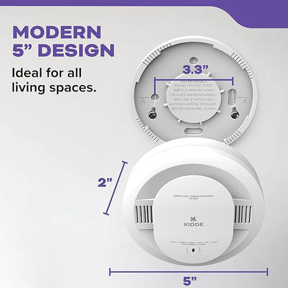 Kidde Smoke & Carbon Monoxide Detector, AA Battery Powered, LED Warning Light Indicators, 30CUDR