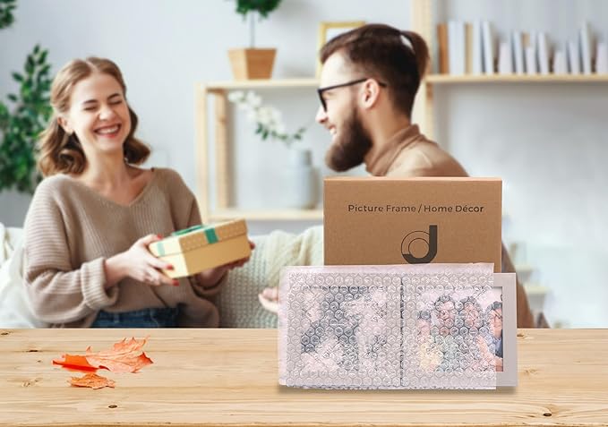 Double 4x4 Square Combo, Grey Wood Picture Frame, 3.5x3.5 Opening Foldable Photo Frame on Table-top or Wall