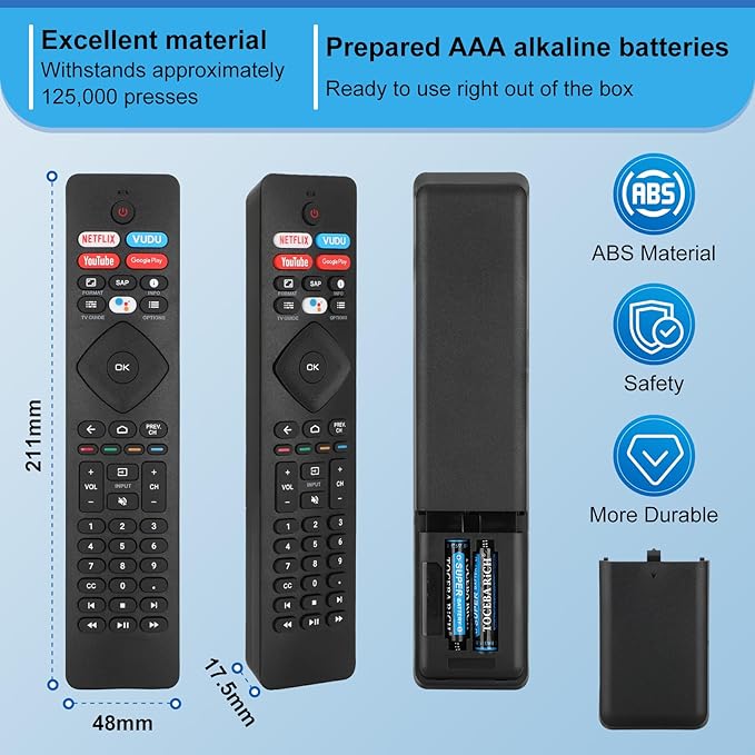 Voice Remote Control for phillips Voice TV Replacement. Universal Remote Control for Philip 4K UltraHD Smart Android TV with Google Assistant. for Philips 43" 50" 55" 65" 75" Class 5704 5504 5604 5806