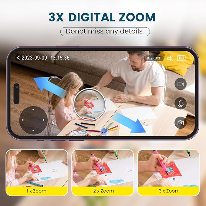litokam Security Camera Indoor 2K, 360 Pan/Tilt Cameras for Home Security with Motion Detection, Baby Monitor for Pet/Dog with Night Vision, 2.4GHz WiFi Cam with Phone App & 2-Way Audio