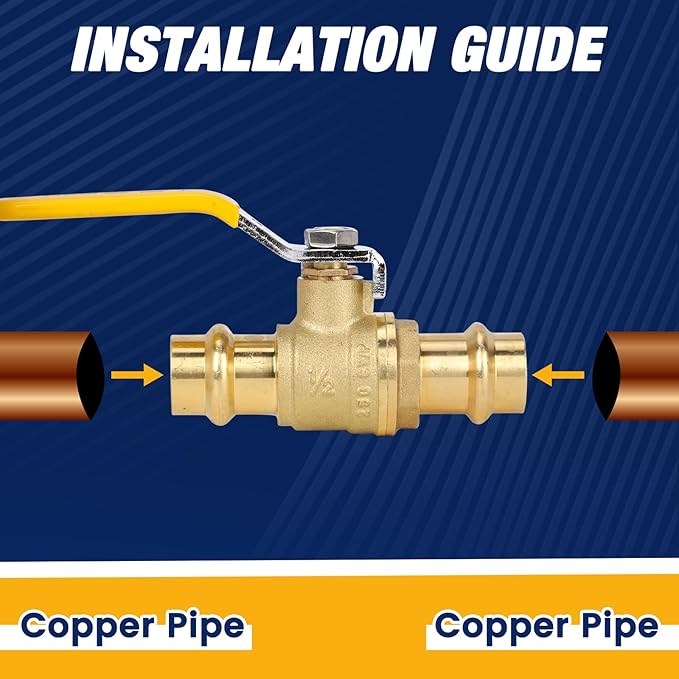 10PCS 3/4" Press Propress Ball Valve with EPDM O-Ring 1/4-Turn Full Port Shut Off Stop Valve for Copper Tubing Connection