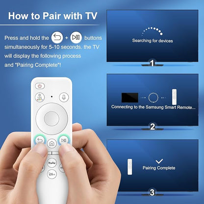 Rechargeable Voice Remote for Samsung Smart TVs, Replacement for 2021–2025 Samsung TV Remote Control with Voice Search. 2-Year Warranty.