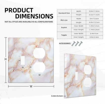 Wallplates Pink Jade Marble Granite 1 Toggle 1 Duplex Switch Plate Electrical Gfci Faceplate Decorative Light Switch Covers For Bathroom Kitchen Decor