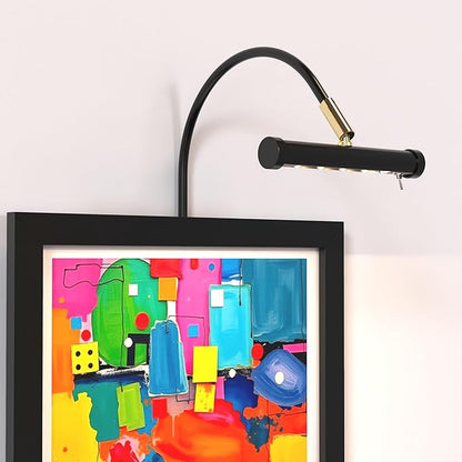 Cocoweb 6 Inch Tru-Slim Black Picture Light - LED, 2700K, Adjustable Arm, Plug-in, Toggle Switch, Sleek and Compact Design