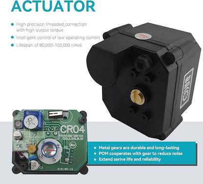 BACOENG Motorized Ball Valve, 2 Wire Auto Return 3/4" Stainless Steel Electrical Ball Valve with Full Port, AC/DC9-24V Manually Closable (Normally Closed), Black