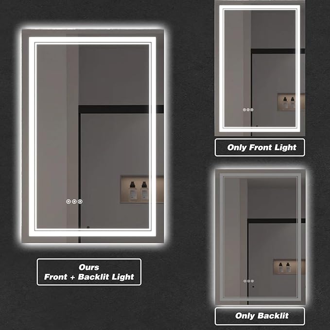 LED Bathroom Mirror with Lights, Wall Mirrors