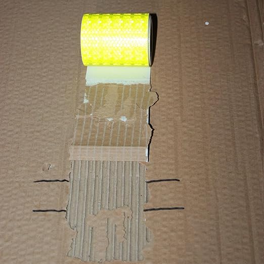 Fluorescent Yellow Reflective Tape Outdoor Waterproof 3 inch, High Visibility Warning Safety Industrial Marking Tape (11 feet)