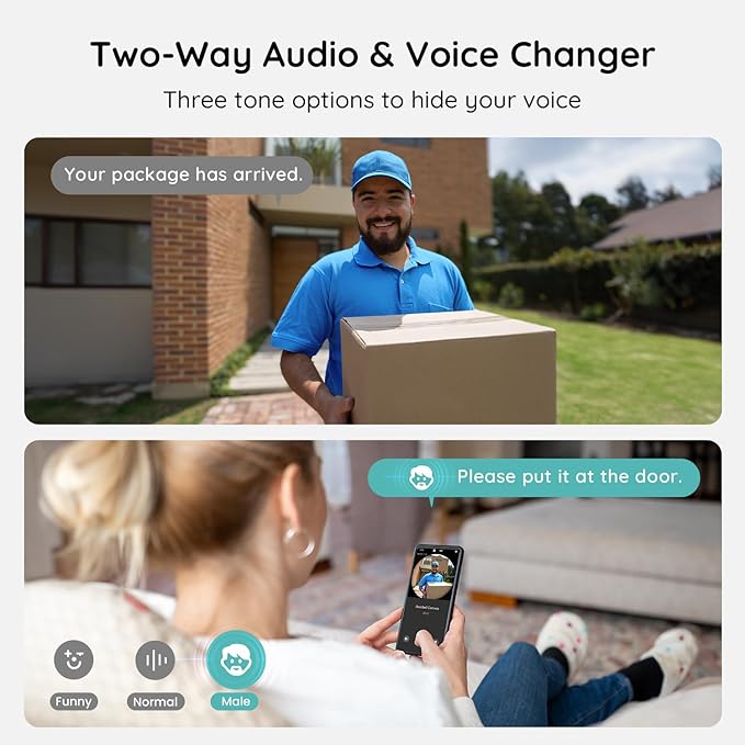 BOIFUN Doorbell Camera Wireless – No Subscription Required, 180° Ultra Wide-Angle, 2K FHD, AI Detection & Alert, HDR Night Vision, Two-Way Audio & Battery Video Doorbell with Chime, 2.4 GHz Wi-Fi Only