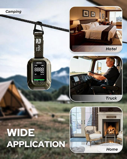 AGT-3000 Portable Carbon Monoxide Detector, 240H Standby, Upgraded CO Sensor for Travel, Rechargeable CO Detector with Audible & Visual Alerts, CO Meter for Camping, 0-1000ppm