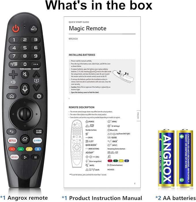 Voice Magic Remote for LG-TV-Remote Control Replacement, AKB75855501 AN-MR20GA MR19BA MR18BA MR650A with Battery, with Voice Recognition and Pointer Function