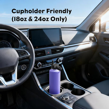 POWCAN 24 oz Travel Water Bottle: Leakproof, Cold for 24H, BPA-Free, Top Handle, Insulated Stainless Steel Water Bottle with Straw for School, Outdoors, Teens, Running, Sport, Trip (Violet's Tale)