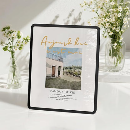 Axeman 8x10 Picture Frame-Metal Rounded Corner Frame 8x10, 8''x10''Photo Frame with Tempered Glass,Tabletop and Wall Display, One-Piece 8 By 10 Metal Picture Frame for images, Black