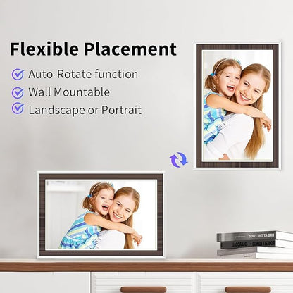 Digital Picture Frame 10.1 Inch WiFi Digital Photo Frame, IPS Touch Screen, 16GB Storage, Auto Rotate, Share Photos & Videos via Uhale App, for Family & Friends
