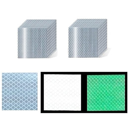 Glow in The Dark Reflective Stickers 4 inch X 4 inch for Bikes, Outdoor Waterproof High Visibility Reflector (20 Pcs)