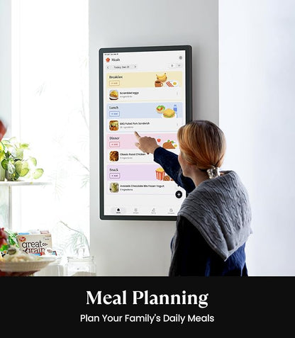Cozyla Digital Calendar+ 2: 32 inch Wall Planner Touch Screen Chore Chart Customize Dashboard Smart Electronic Calendar for Family Schedules Meal Planner Support Any Google Play App Wall Mount Black